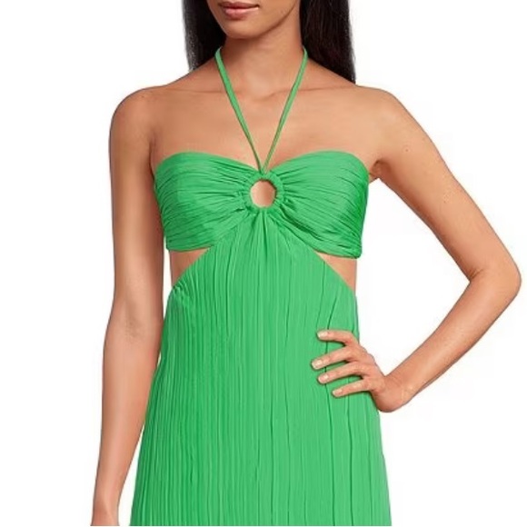 Gianni Bini Sophie Plisse Halter Neck Sheath Dress - Picture 6 of 16